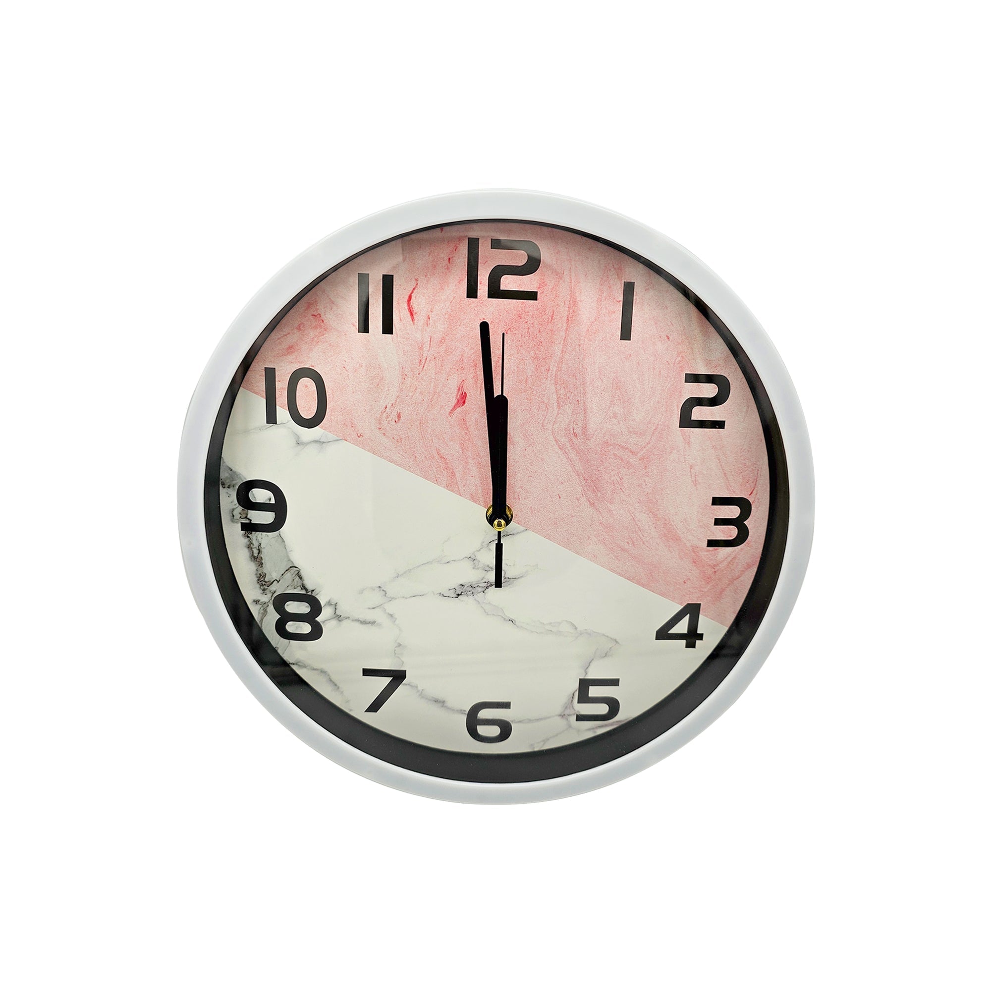 Modern Black and Pink Abstract Without Ticking Noises wall clocks~5196