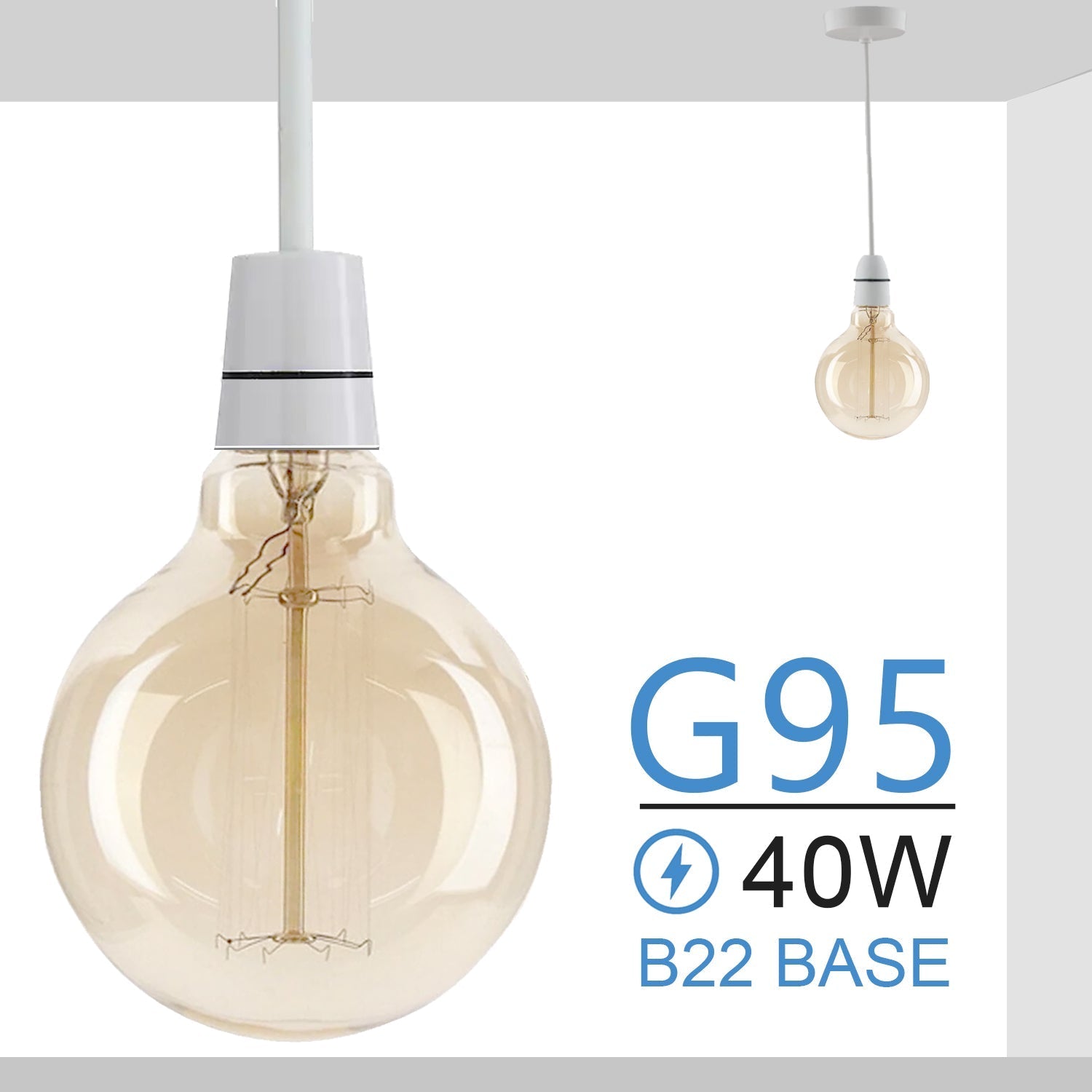 Vintage Edison LED B22 Dimmable Filament Bulb - Energy Saving Amber Glass