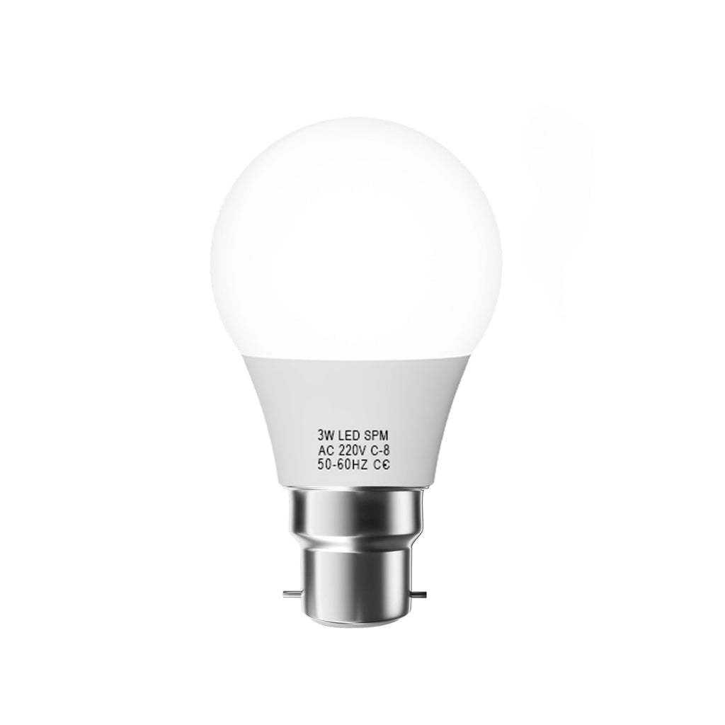 Energy-Saving 3W B22 Warm White LED Bulb, Long-Lasting Bayonet Light Globe