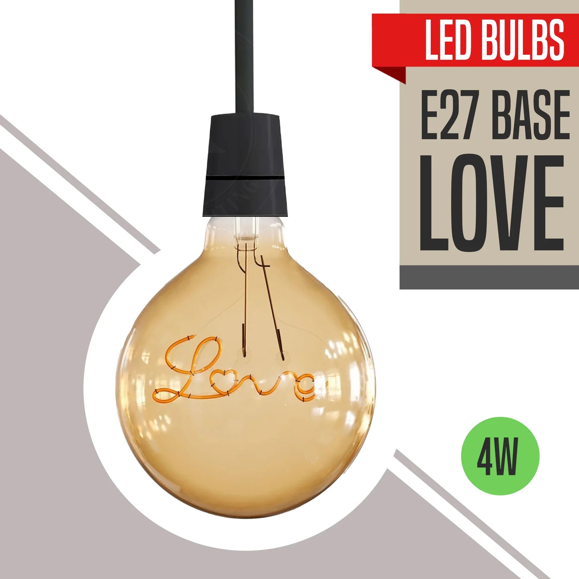 Vintage LED Edison E27 Decorative Filament Bulb, 4W Warm White, Non-Dimmable