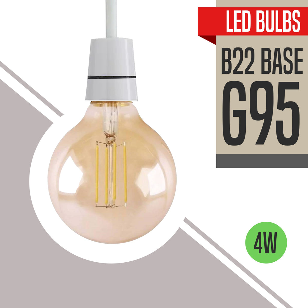 Vintage Edison LED B22 Dimmable Filament Bulb - Energy Saving Amber Glass
