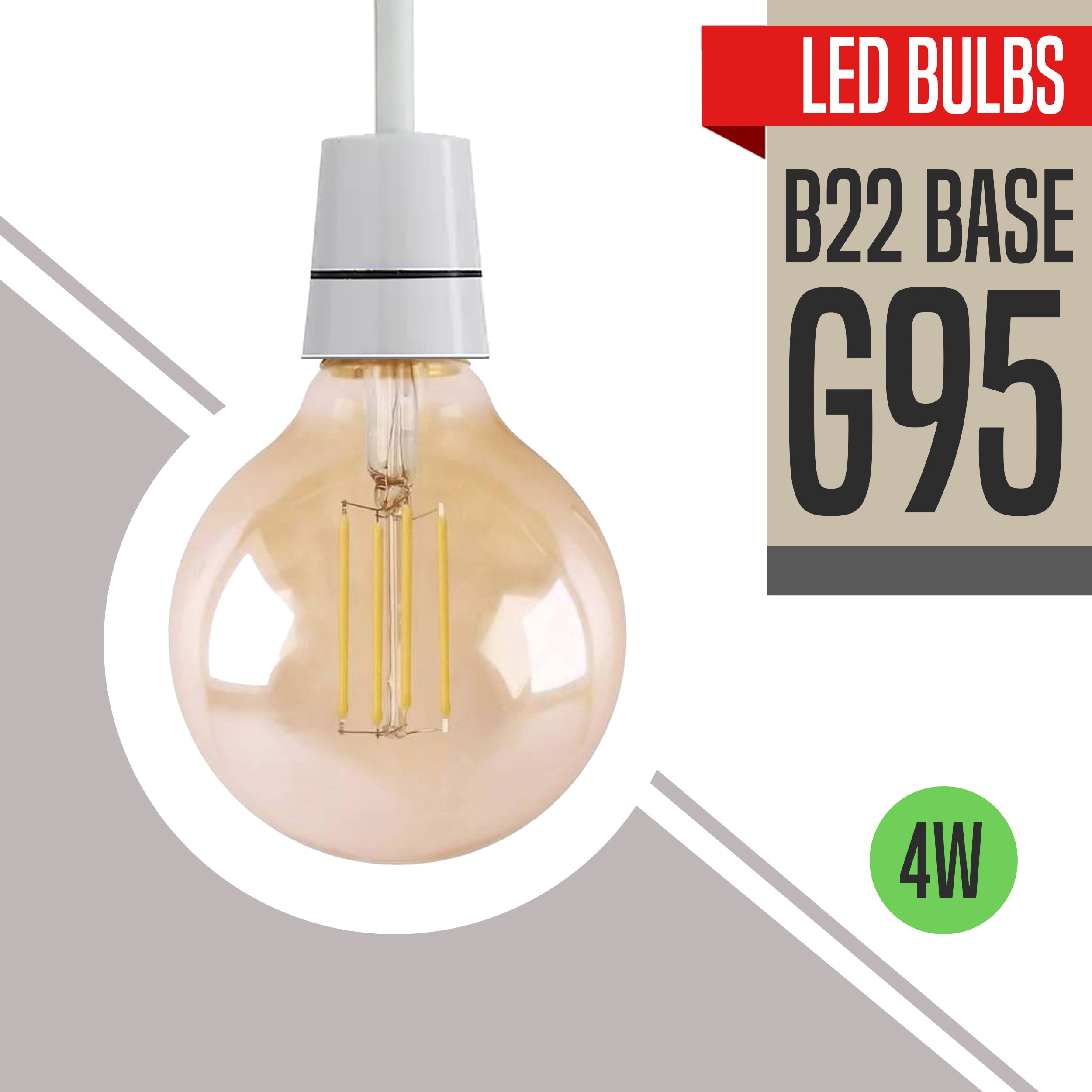 Vintage Edison LED B22 Dimmable Filament Bulb - Energy Saving Amber Glass
