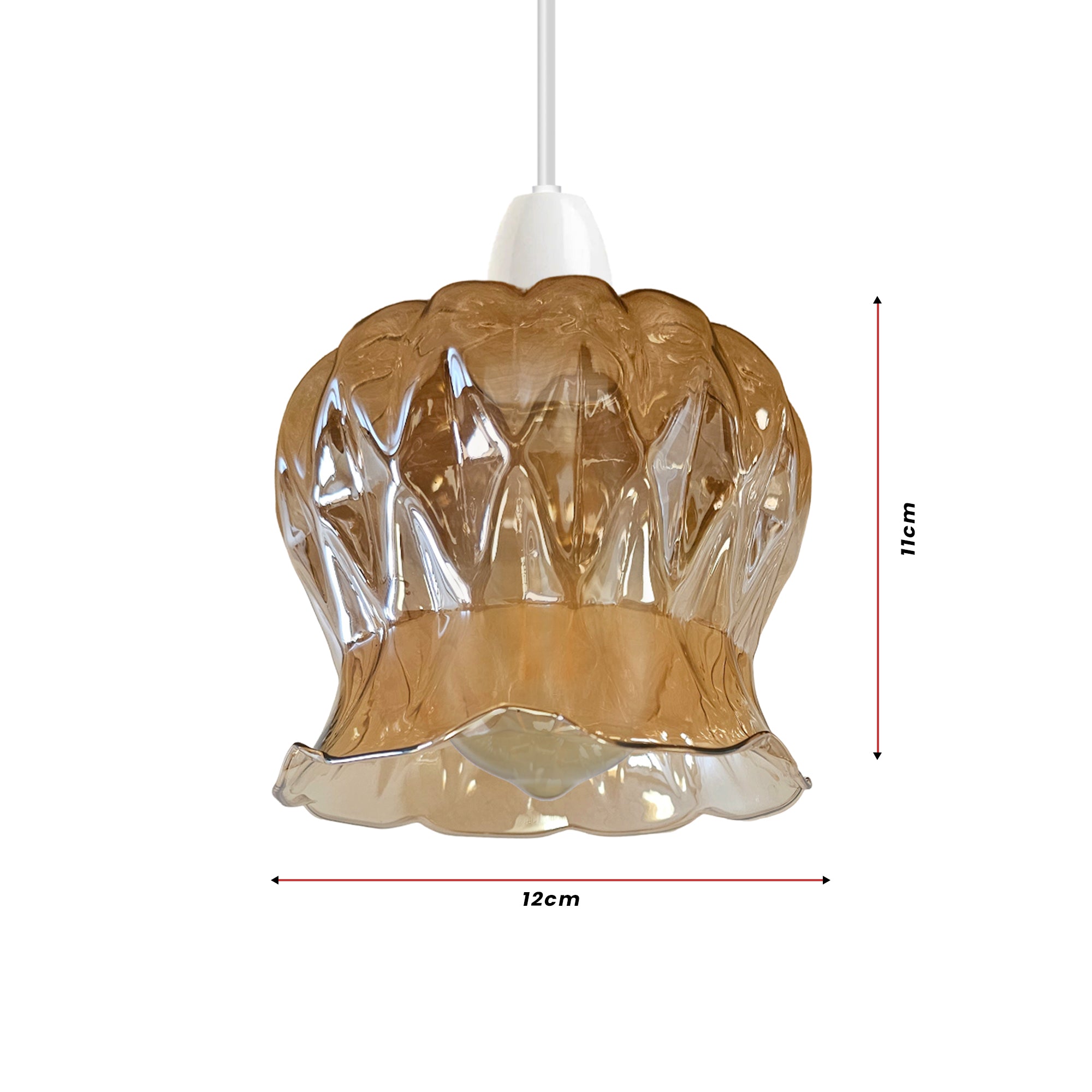 Modern Floral Glass Pendant Light Shade Easy Fit Chrome Finish