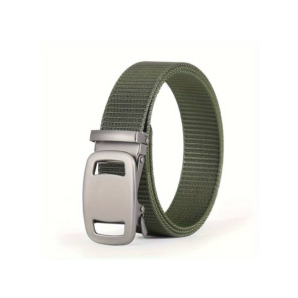 Unisex Automatic Lock Buckle Nylon Canvas Belt for Casual Outdoor Wear