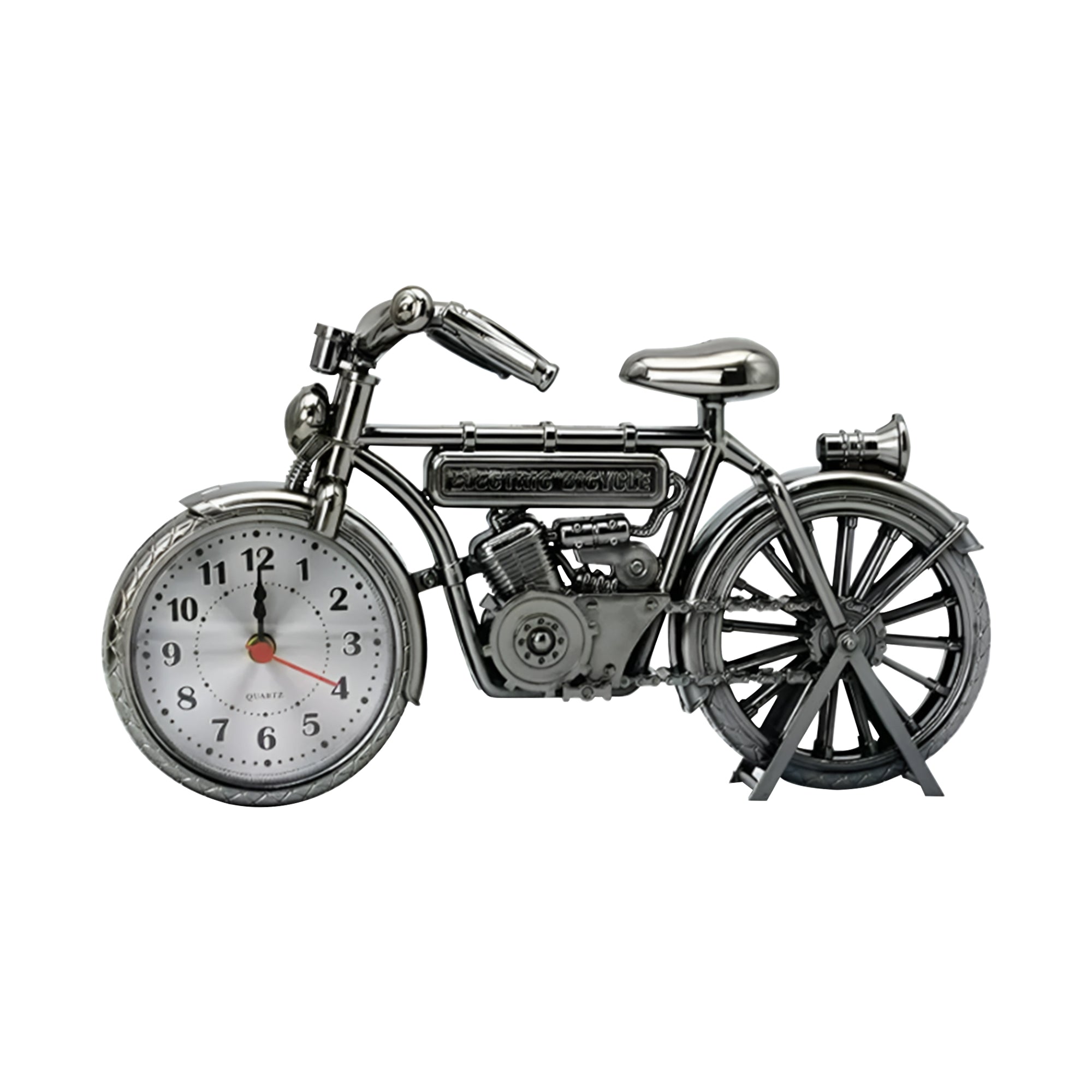 Retro Bicycle Shaped Table Clock with Silent Analogue Movement