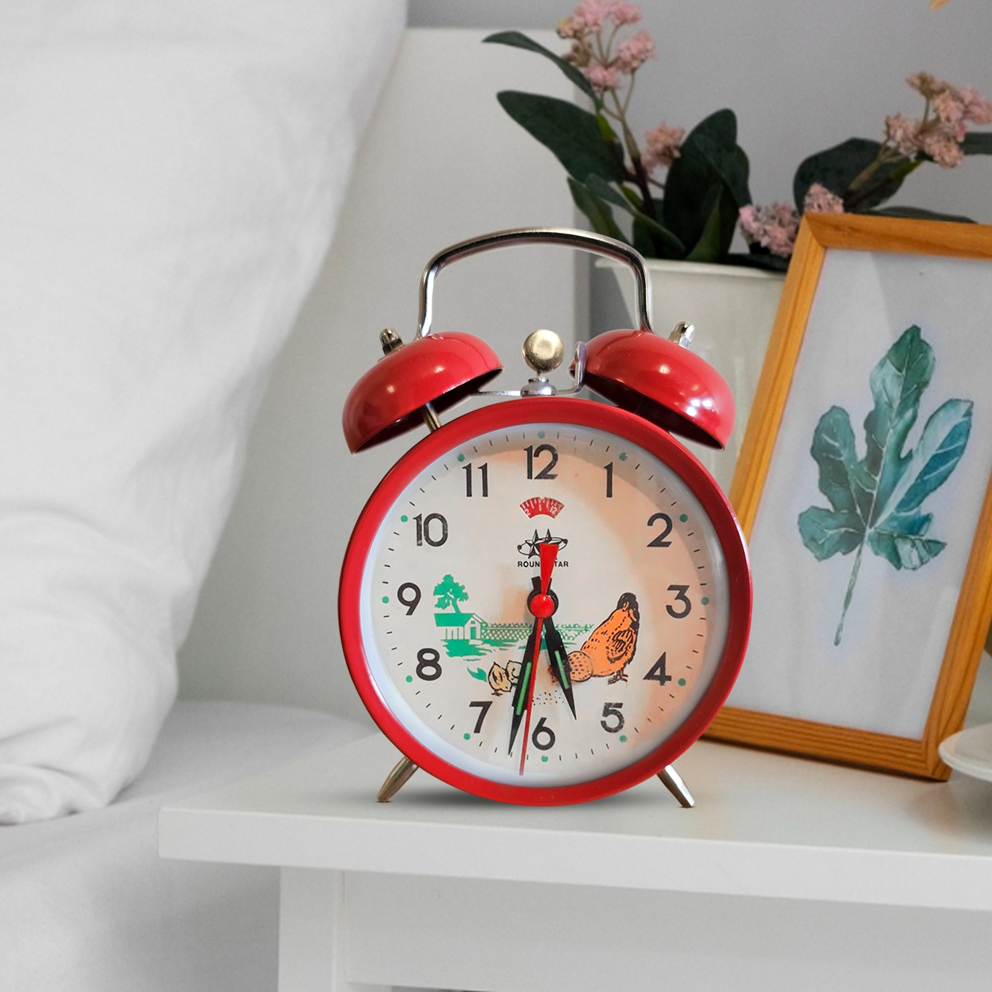 Classic Loud Twin Bell Alarm Clock, Silent Ticking, Battery Operated Bedside