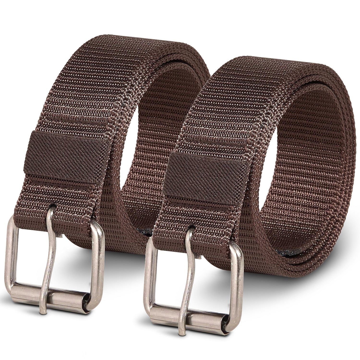 Men's Adjustable Nylon Pin Buckle Belts - Skinny Waistband Design 2-Pack
