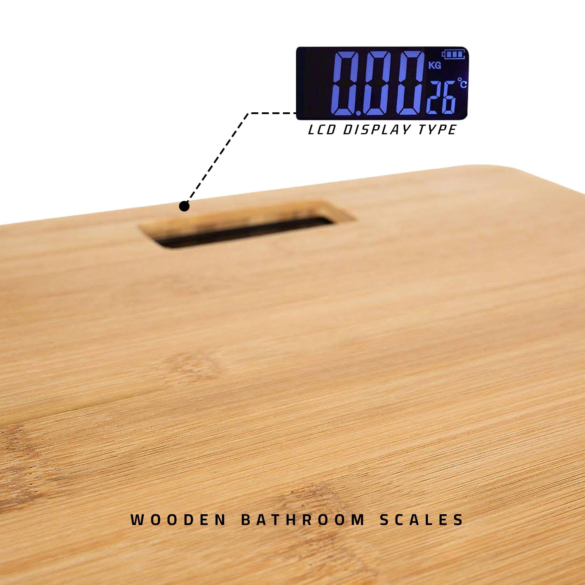 Eco-Friendly Bamboo Digital Bathroom Scale - High Precision Weight Tracker
