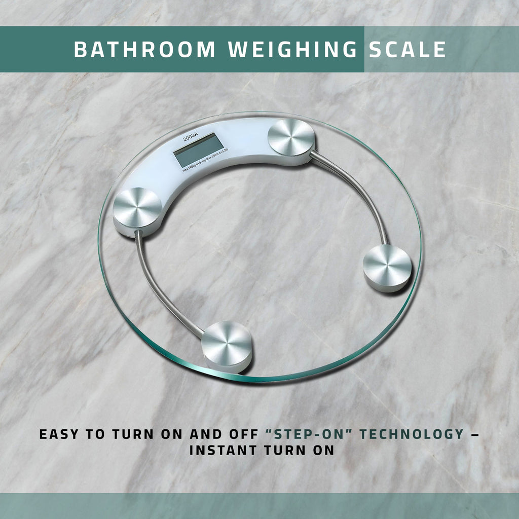 High Precision Round Tempered Glass Digital Body Weight Bathroom Scale