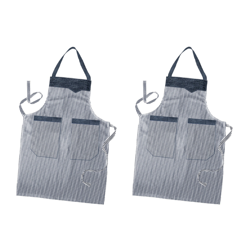 Durable Cotton Double Pocket Chef Apron for Kitchen Baking Gardening Catering