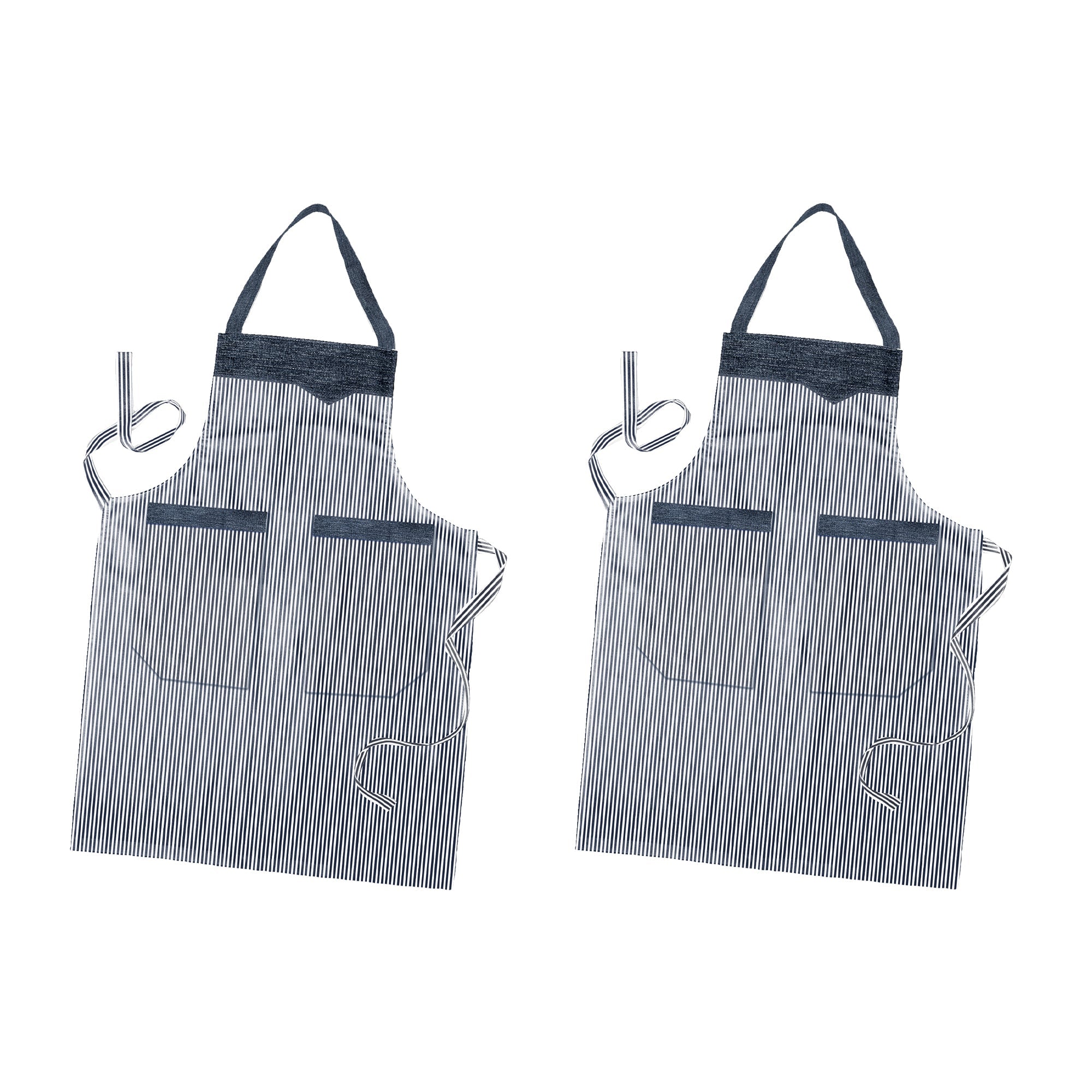 Durable Cotton Double Pocket Chef Apron for Kitchen Baking Gardening Catering
