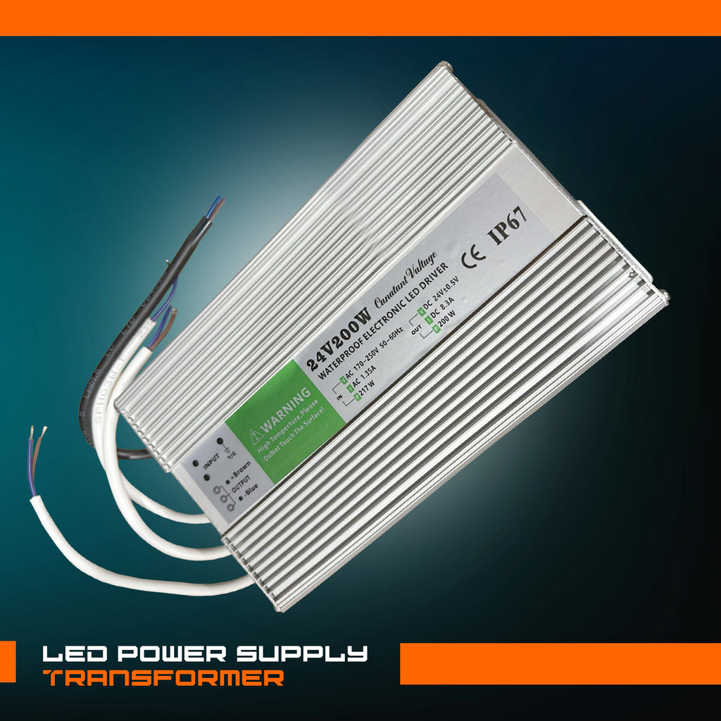 DC 24V 8.3A 200W IP67 Waterproof LED Driver Power Supply Transformer