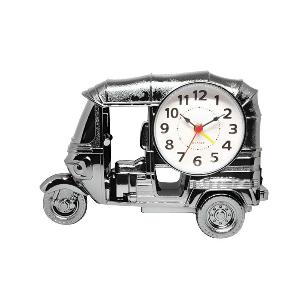 Unique Retro Three-Wheeler Desk Clock: Modern Design, Playful Alarm, Perfect Gift