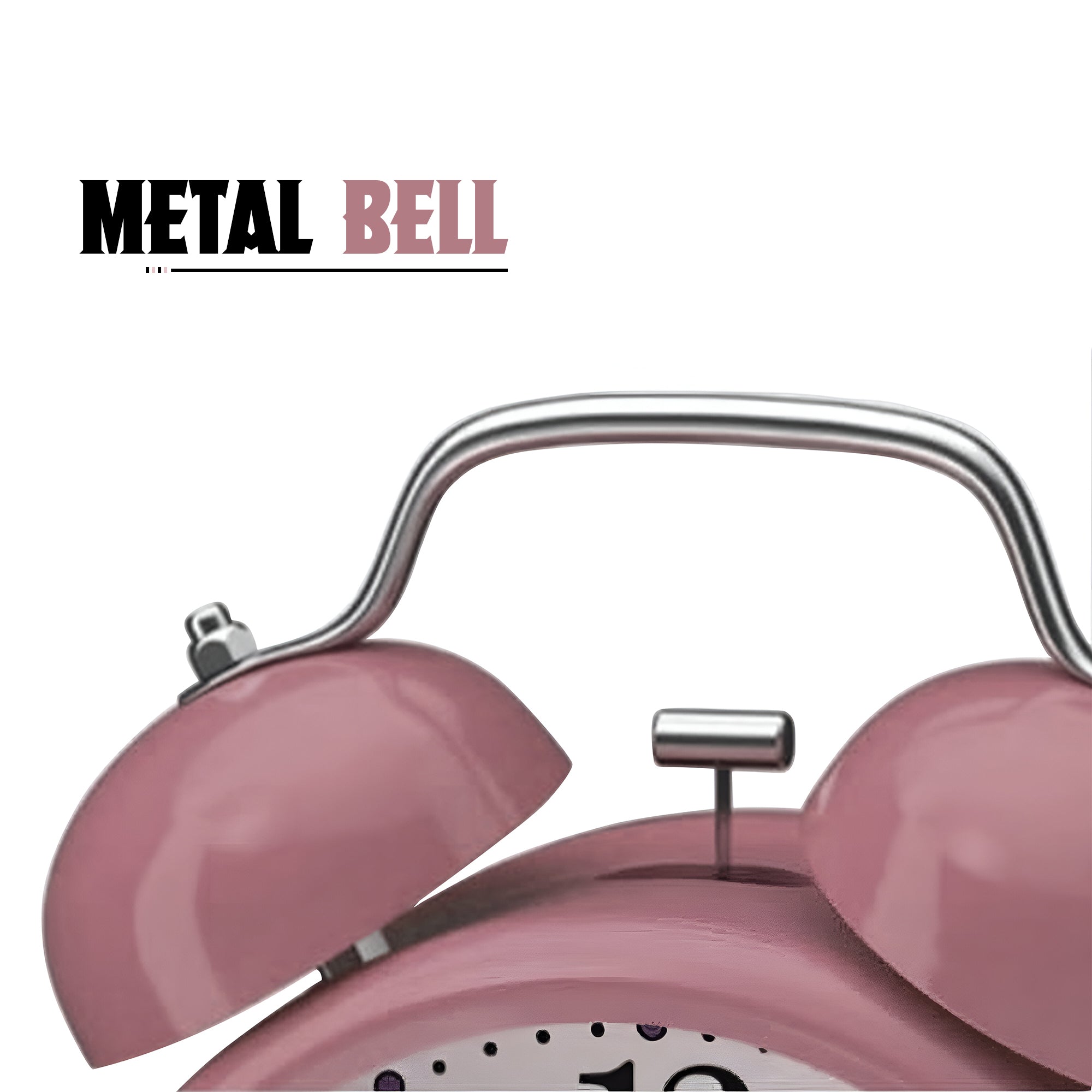 Retro Twin Bell Loud Bedside Alarm Clock Battery Operated for Heavy Sleepers
