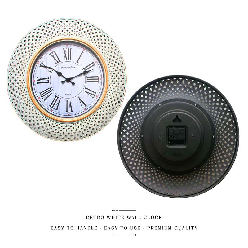 Retro Wall Clock Roman Numerals Round Battery Wall Clocks ~ 5156