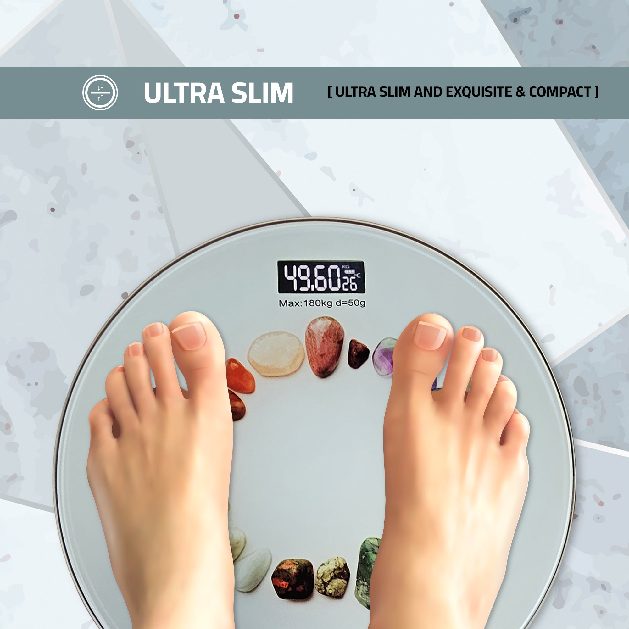 High-Precision Digital Bathroom Scale for Weight Loss, Stylish Design, 180kg Max