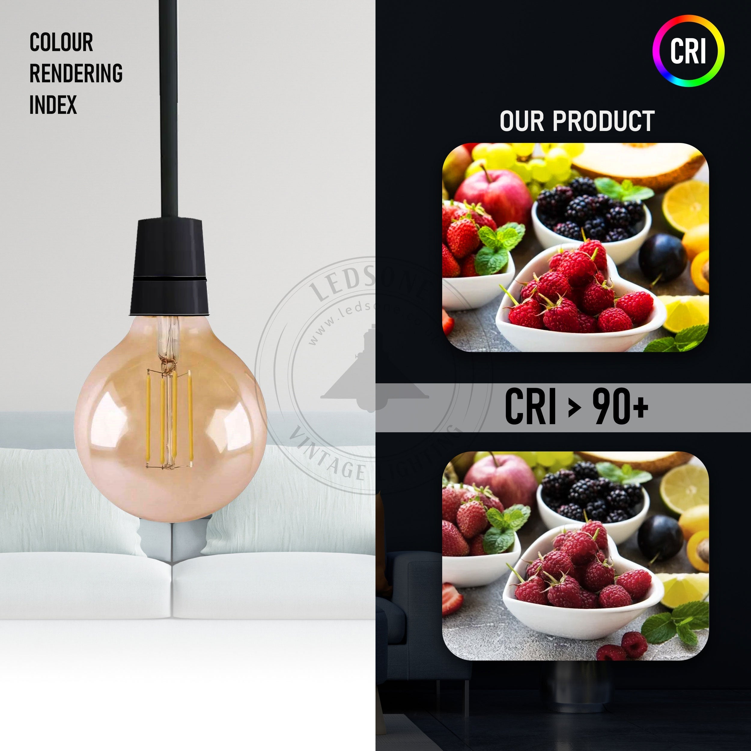 6-Pack G95 E27 4W LED Globe Vintage Edison Decorative Light Bulbs