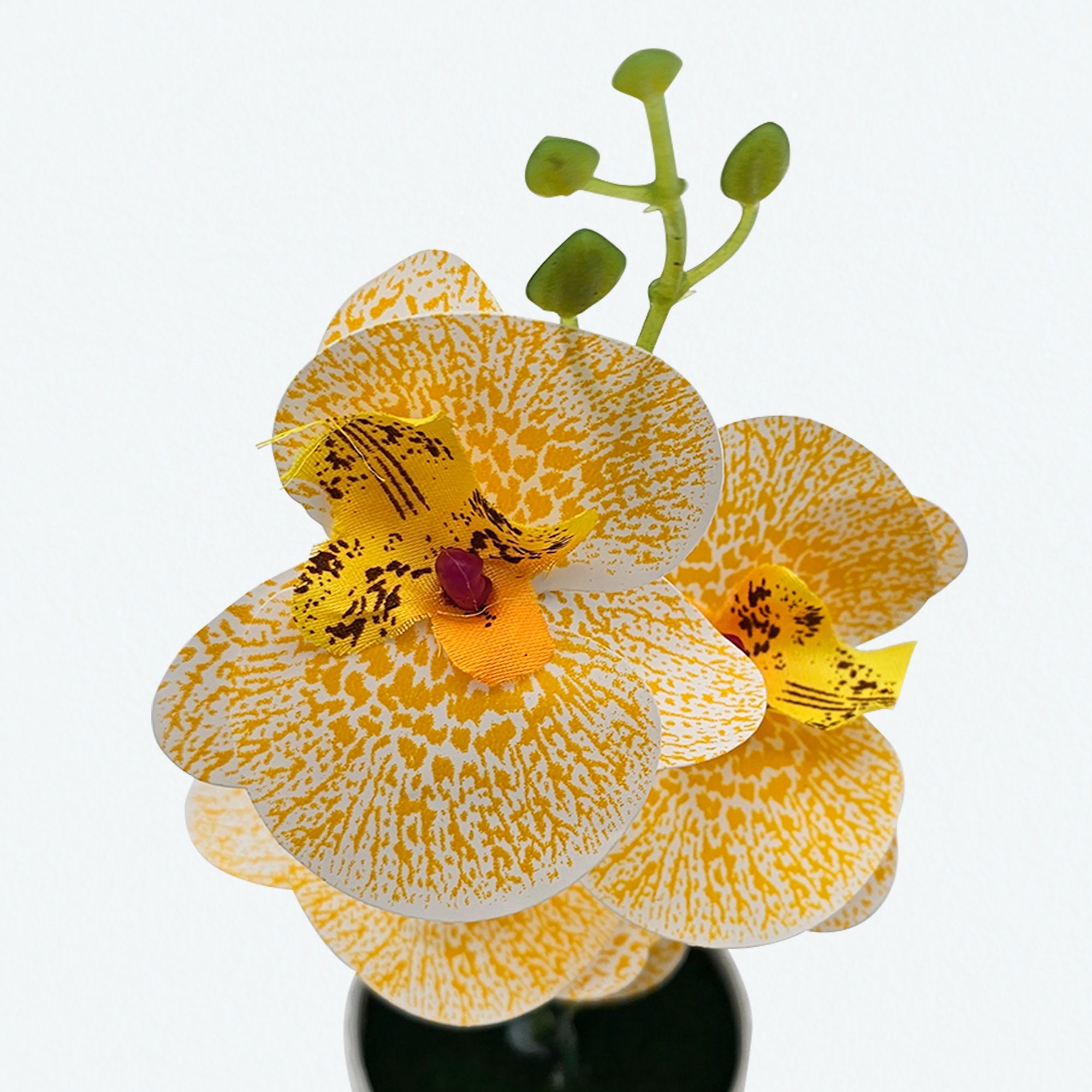 Lifelike Artificial Orchid Flower Arrangement in Elegant Vase for Home Decor
