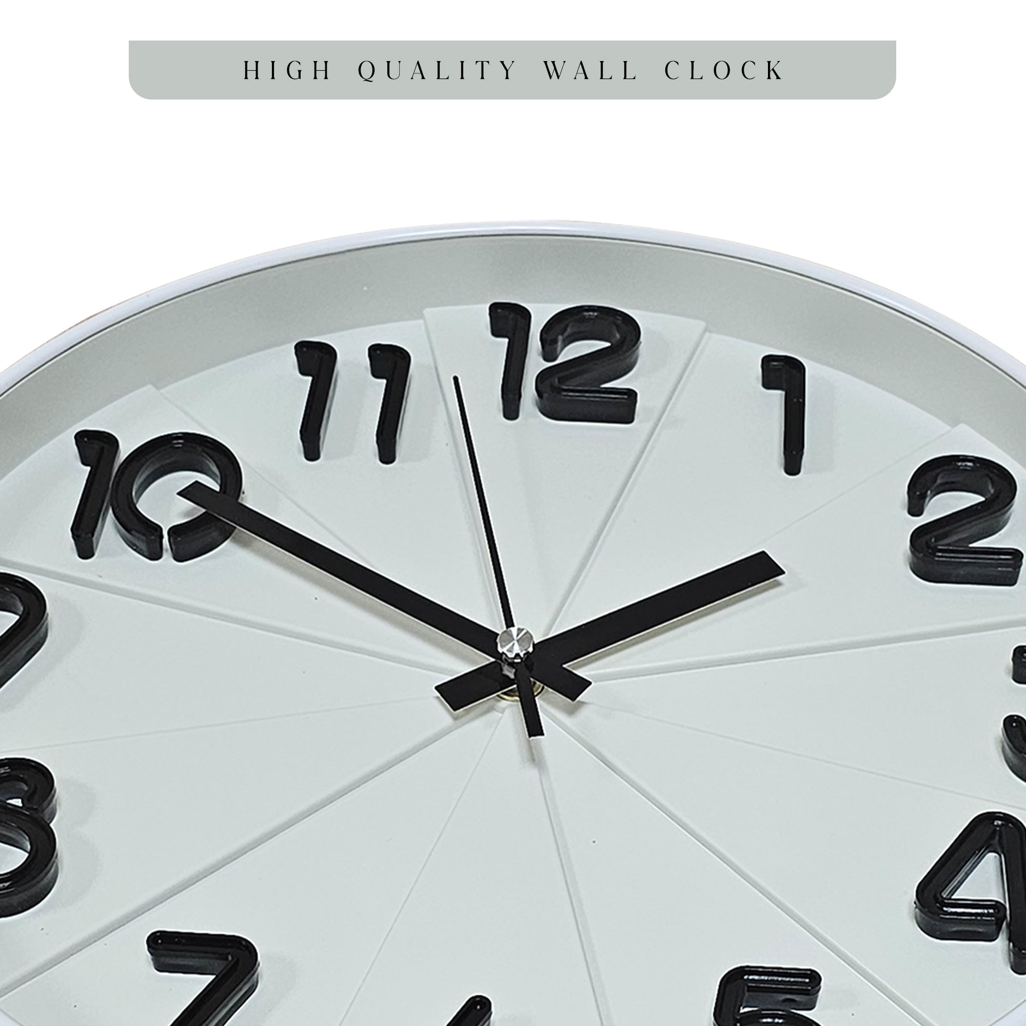 Modern Silent Non Ticking Round Wall Clock with Glass Face