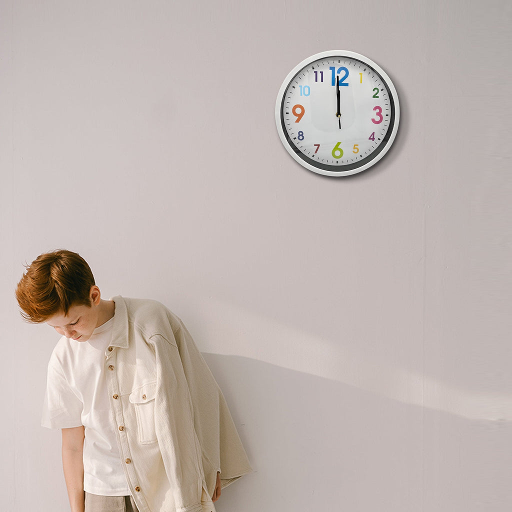 Colourful Children's Battery-Operated Quartz Round Wall Clock~5194