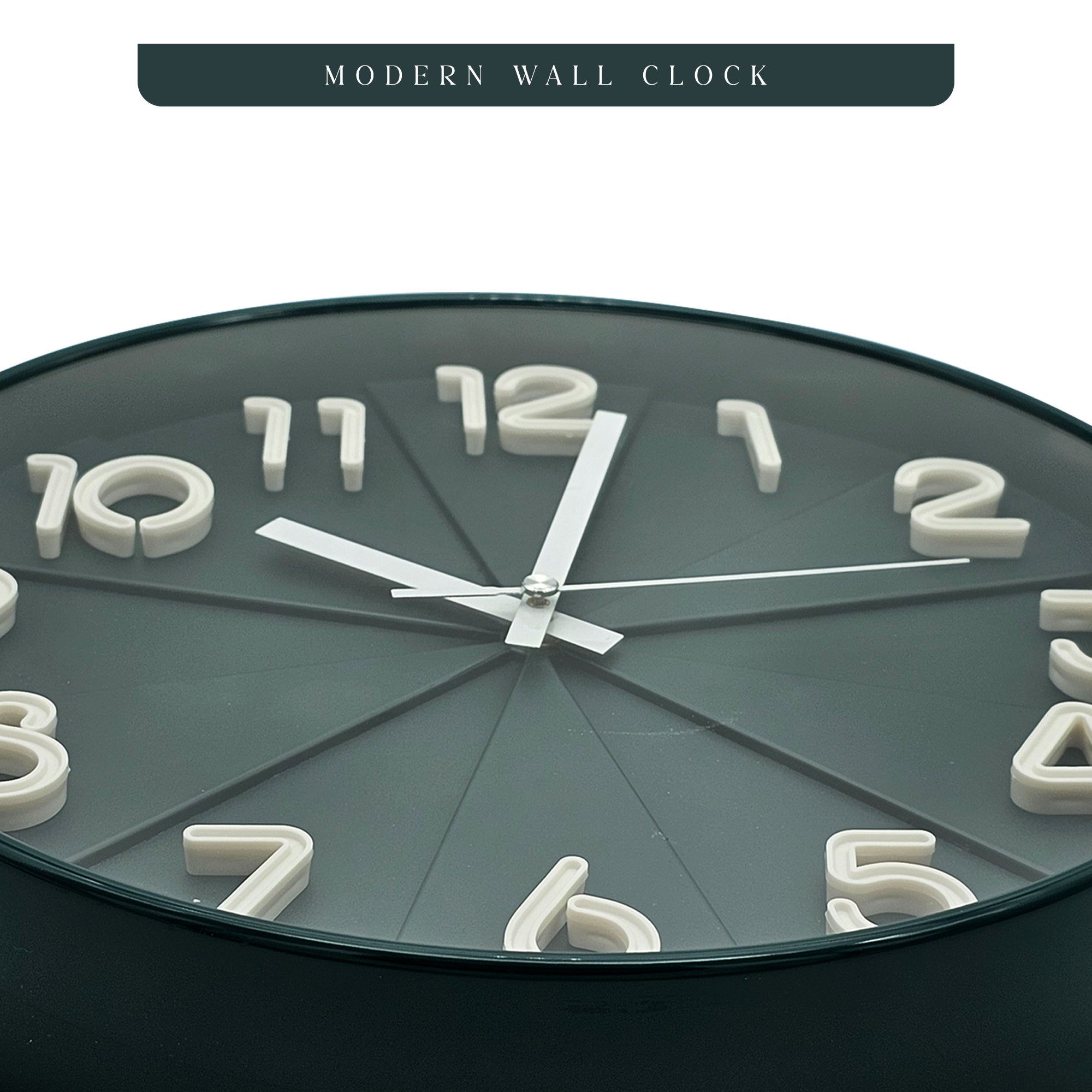 Silent Round Wall Clock: Tempered Glass Modern Non-Ticking Design for Home