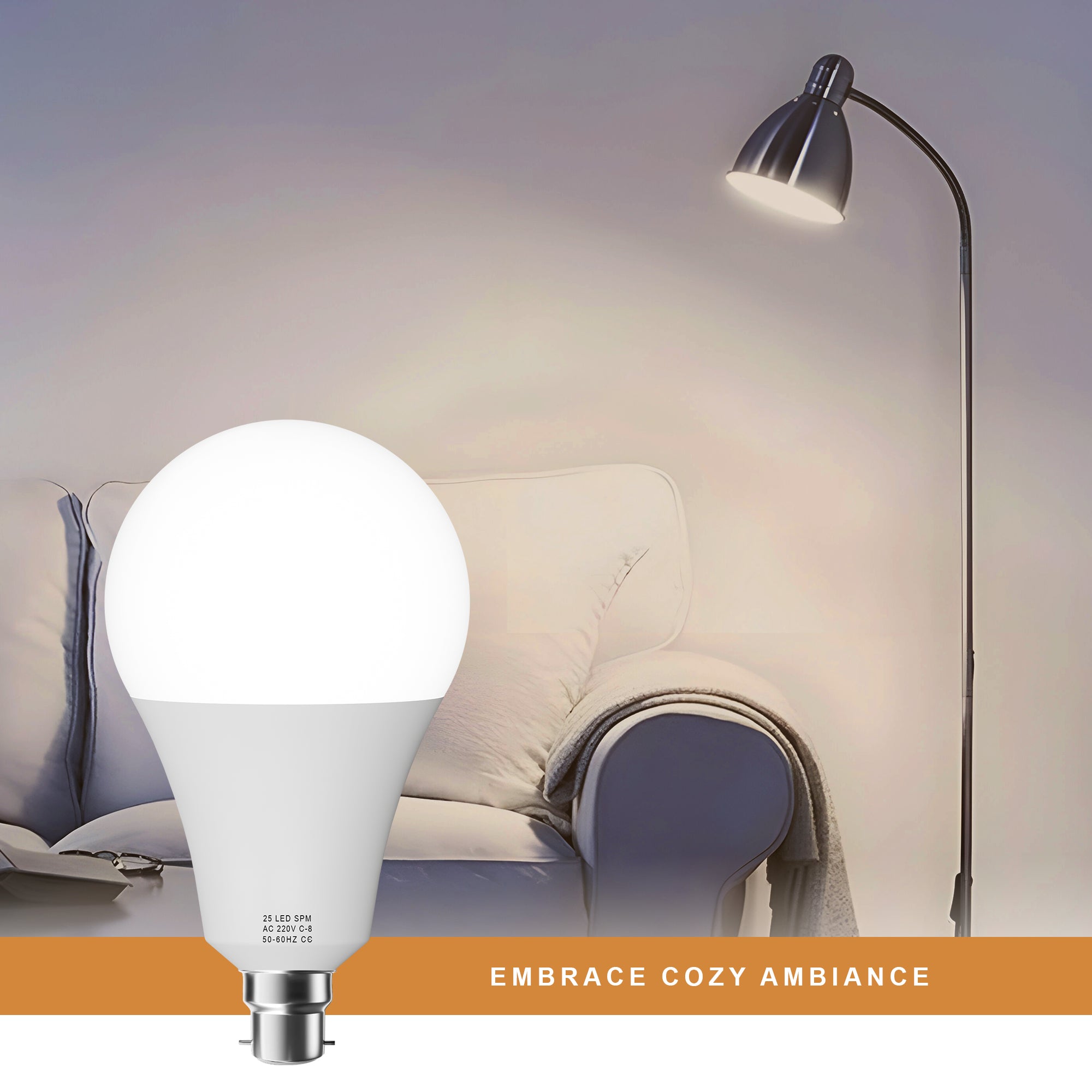 Bright Warm White B22 Bayonet LED Bulb - 25W Energy Saving Light