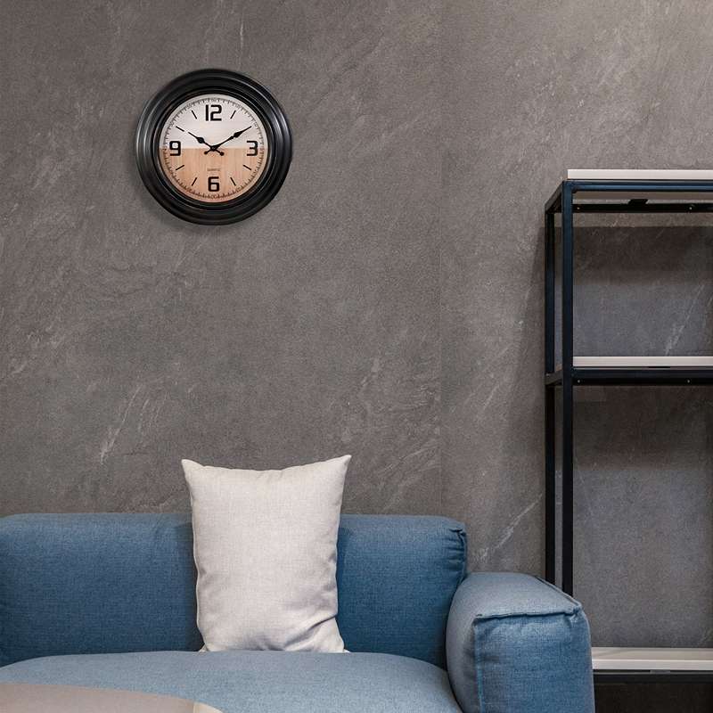 Black Round Vintage Large Wall Clocks for Living Room ~ 5154