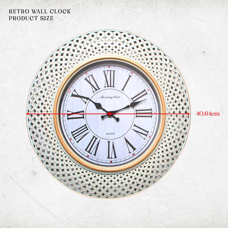 Retro Wall Clock Roman Numerals Round Battery Wall Clocks ~ 5156