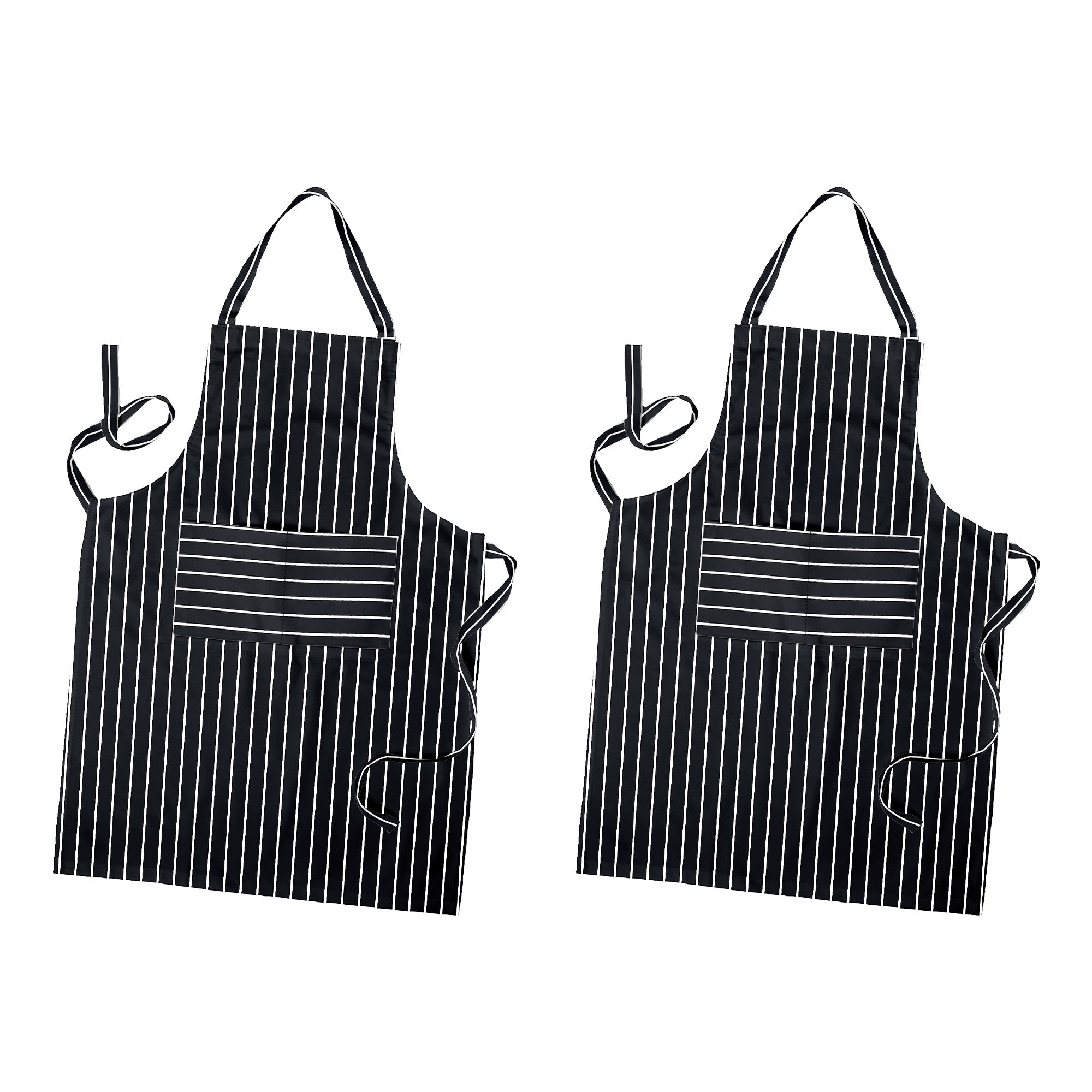 Durable Cotton Bib Apron with Pocket, Adjustable for Professional Kitchen Cooking