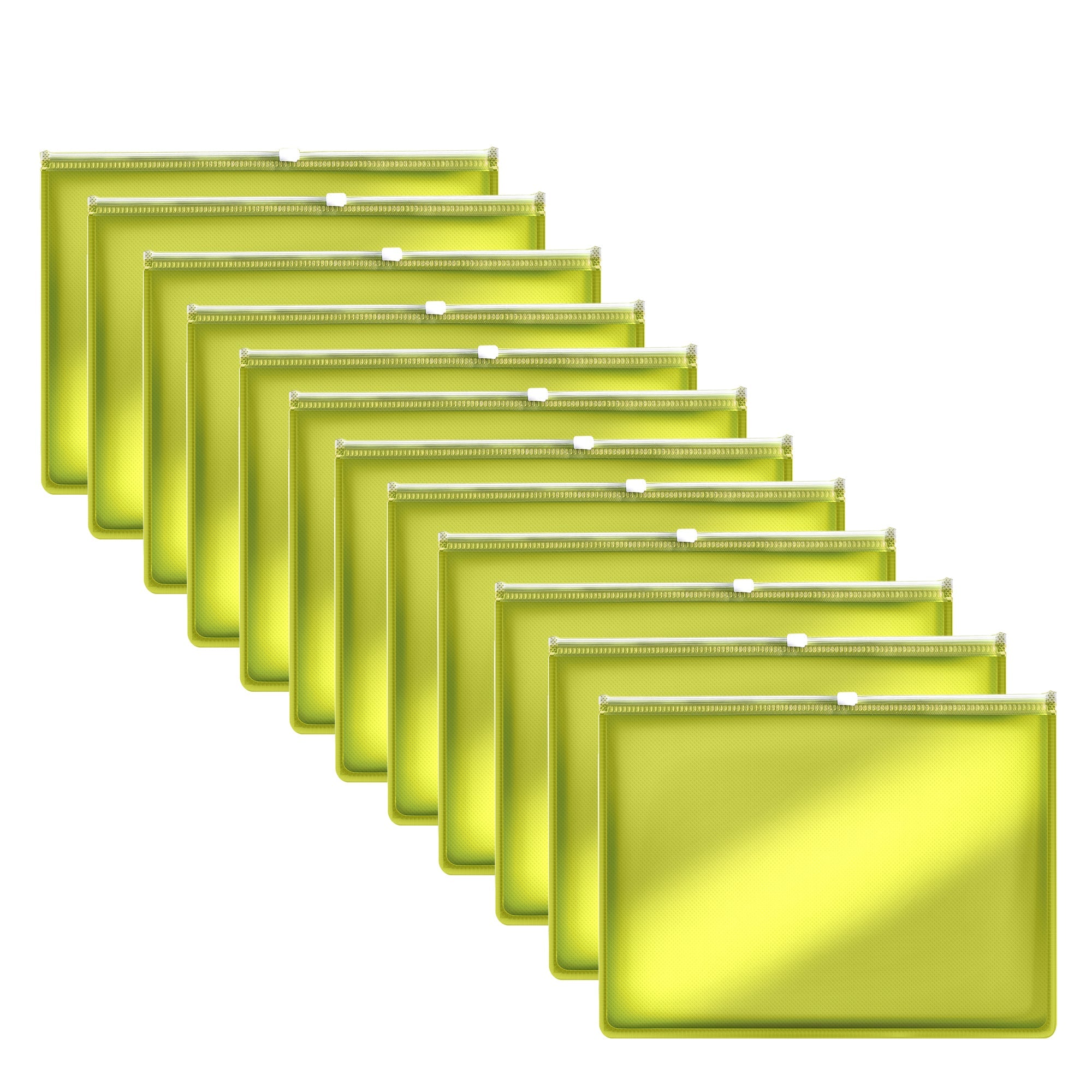 12-Pack A4/A5 Plastic Waterproof Zipper Document Wallets Clear Organizer Folders