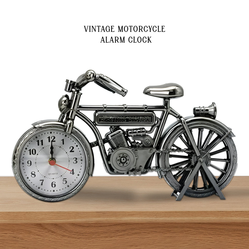 Retro Bicycle Shaped Table Clock with Silent Analogue Movement
