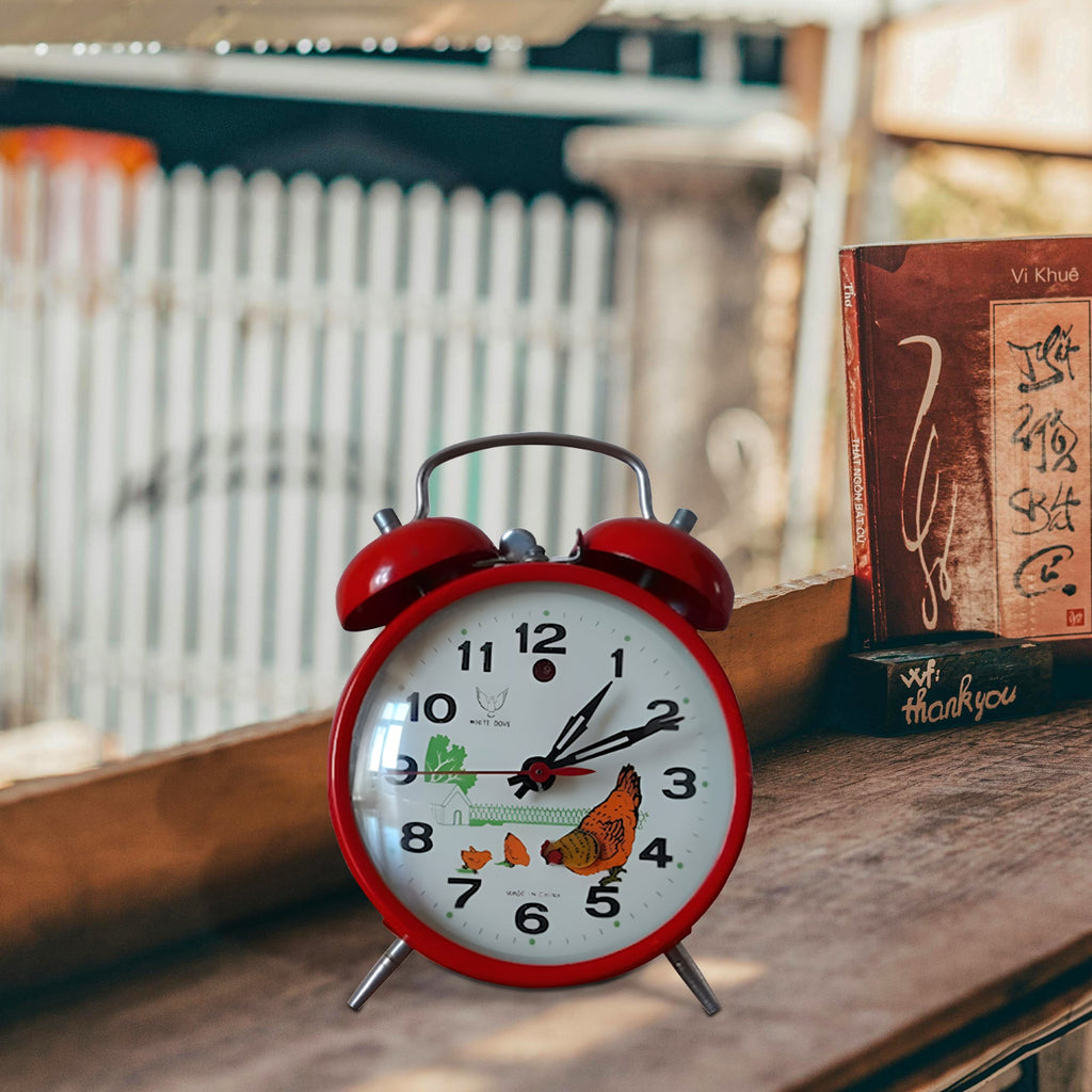 Classic Loud Twin Bell Alarm Clock, Silent Ticking, Battery Operated Bedside