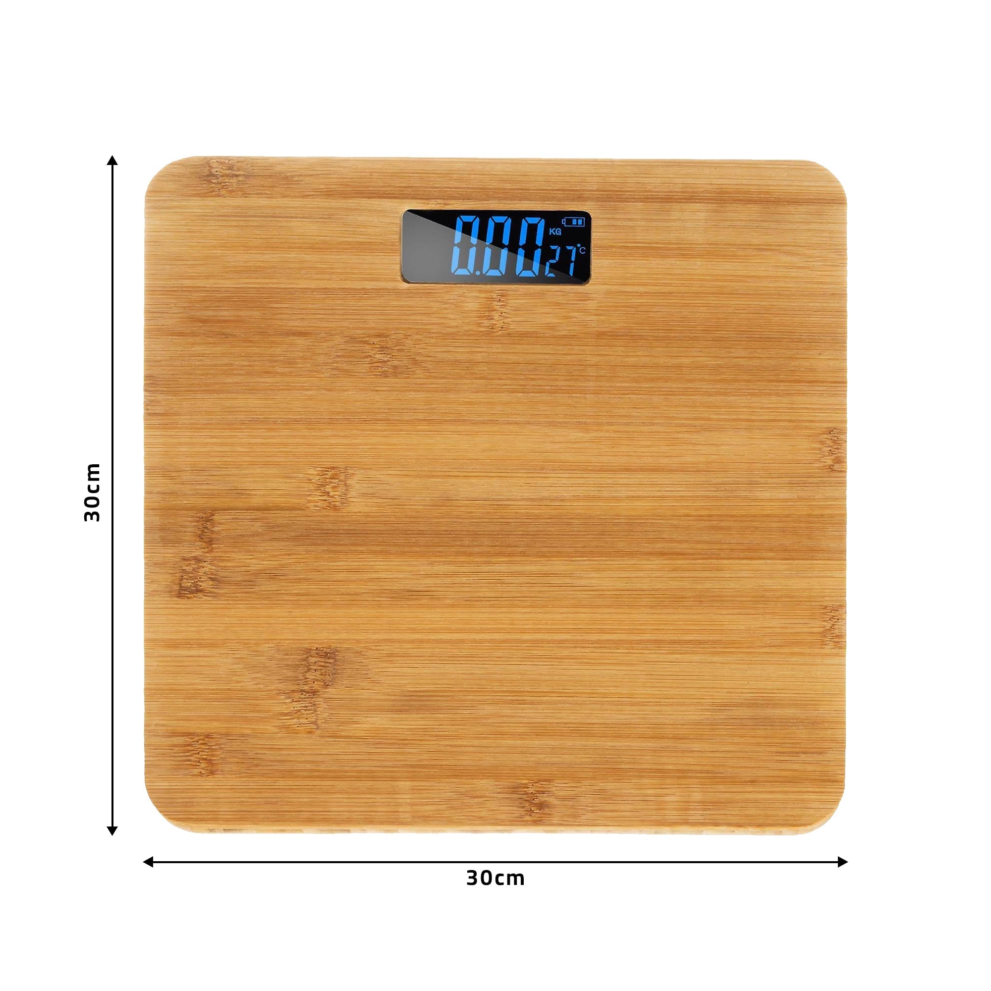 Eco-Friendly Bamboo Digital Bathroom Scale - High Precision Weight Tracker