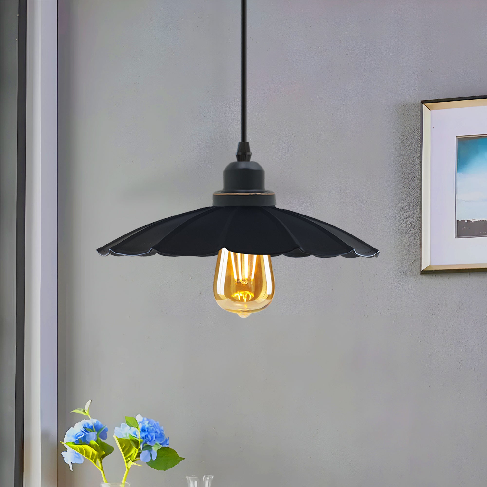 Industrial Style Metal Pendant Light Fixture for Kitchen Island Dining Room