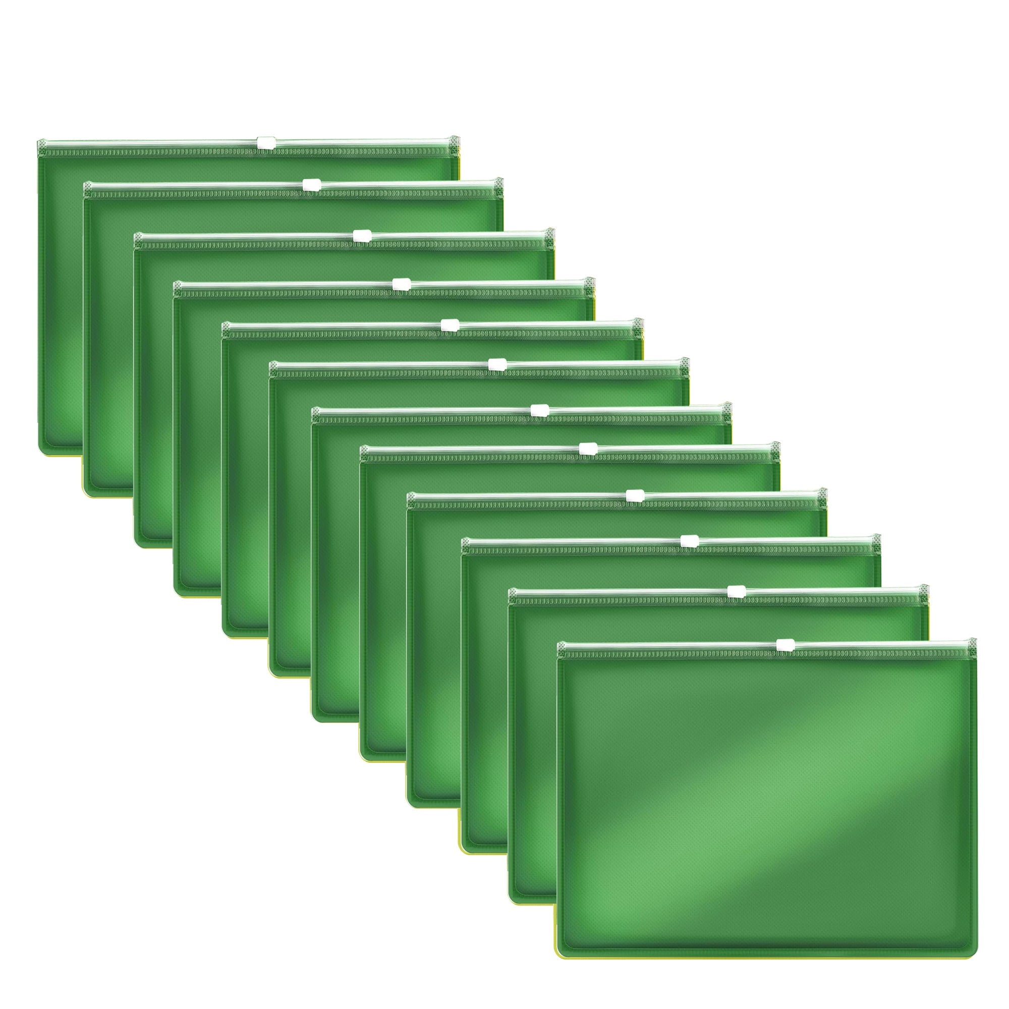 12-Pack A4/A5 Plastic Waterproof Zipper Document Wallets Clear Organizer Folders