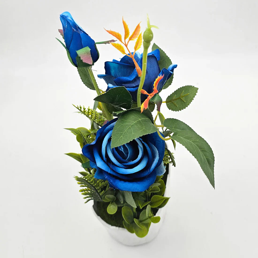 Lifelike Artificial Rose Flower Potted Arrangement for Home & Wedding Decor