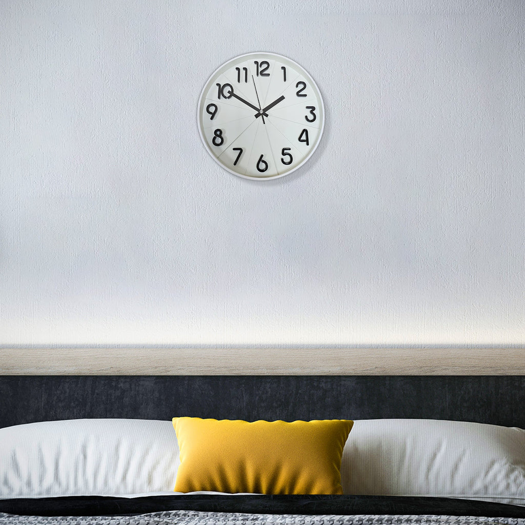 Silent Round Wall Clock: Tempered Glass Modern Non-Ticking Design for Home