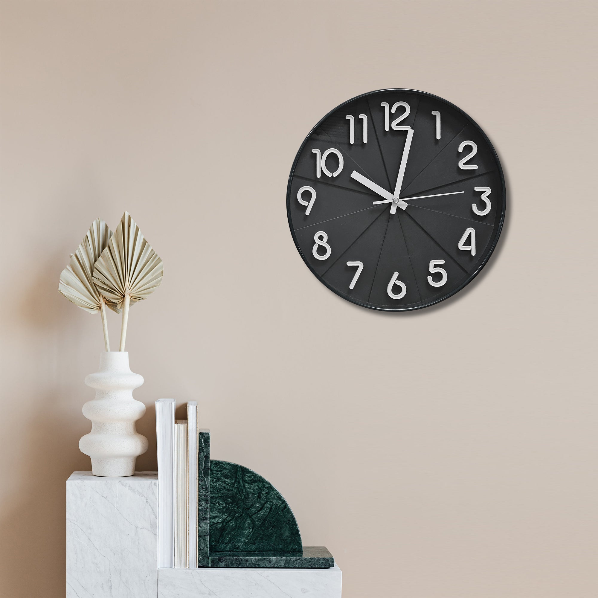 Modern Silent Non Ticking Round Wall Clock with Glass Face