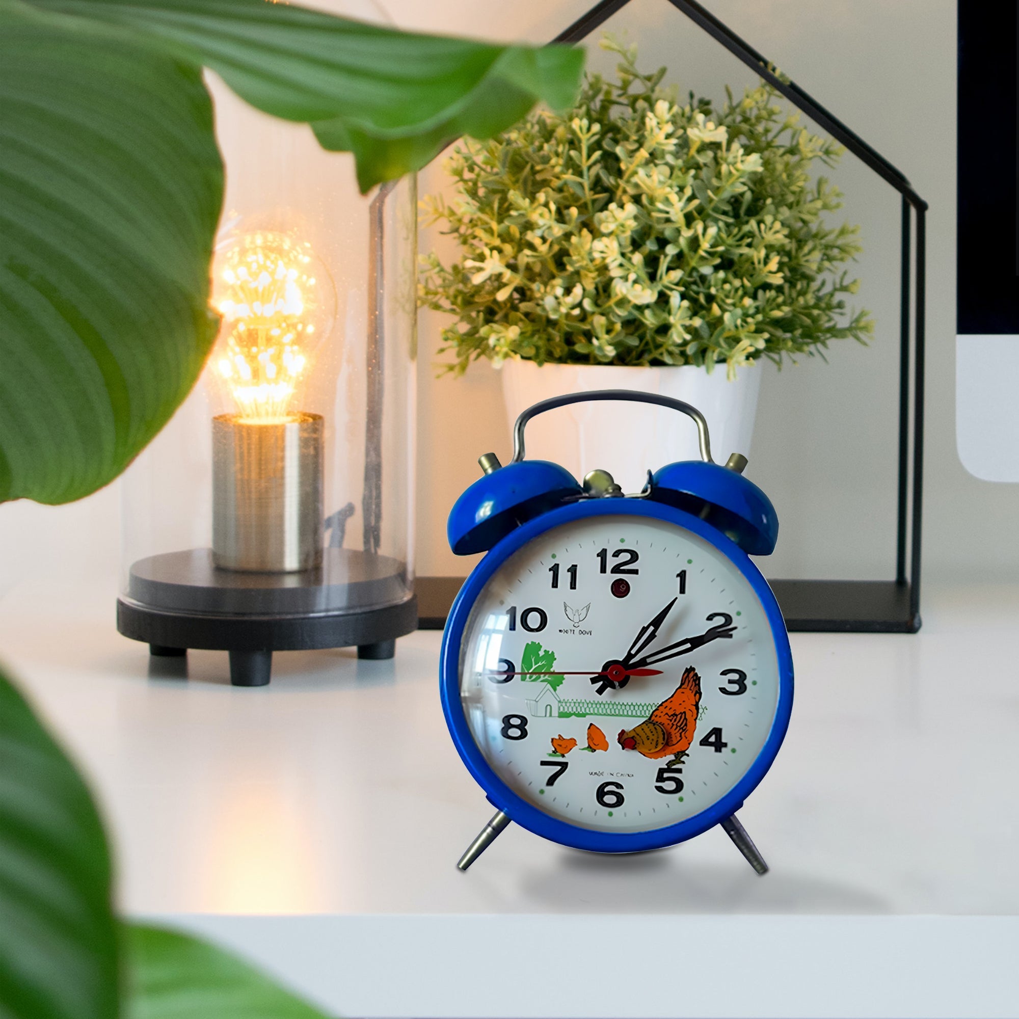 Classic Loud Twin Bell Alarm Clock, Silent Ticking, Battery Operated Bedside