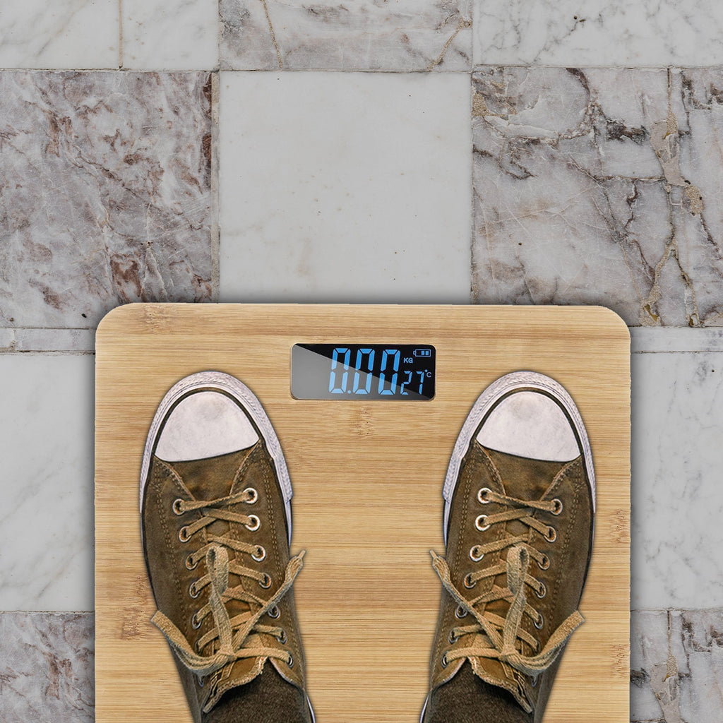 Eco-Friendly Bamboo Digital Bathroom Scale - High Precision Weight Tracker