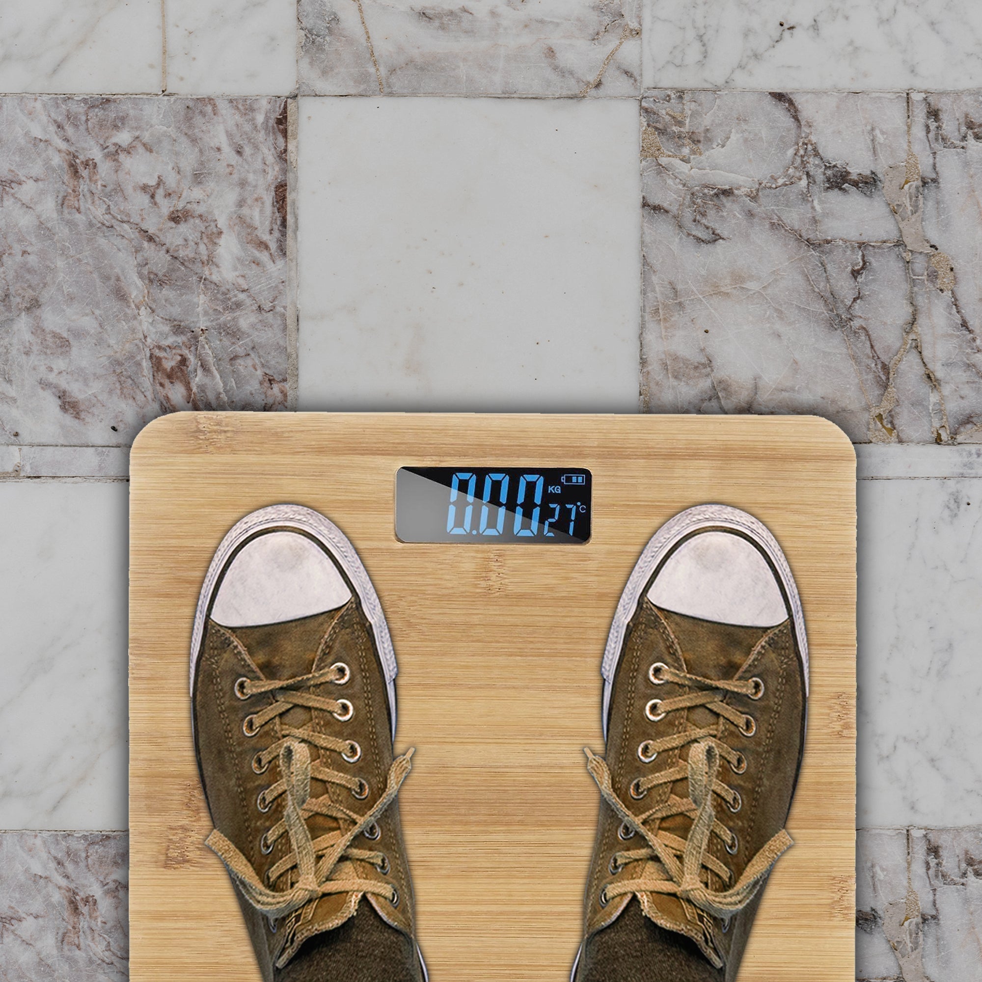 Eco-Friendly Bamboo Digital Bathroom Scale - High Precision Weight Tracker