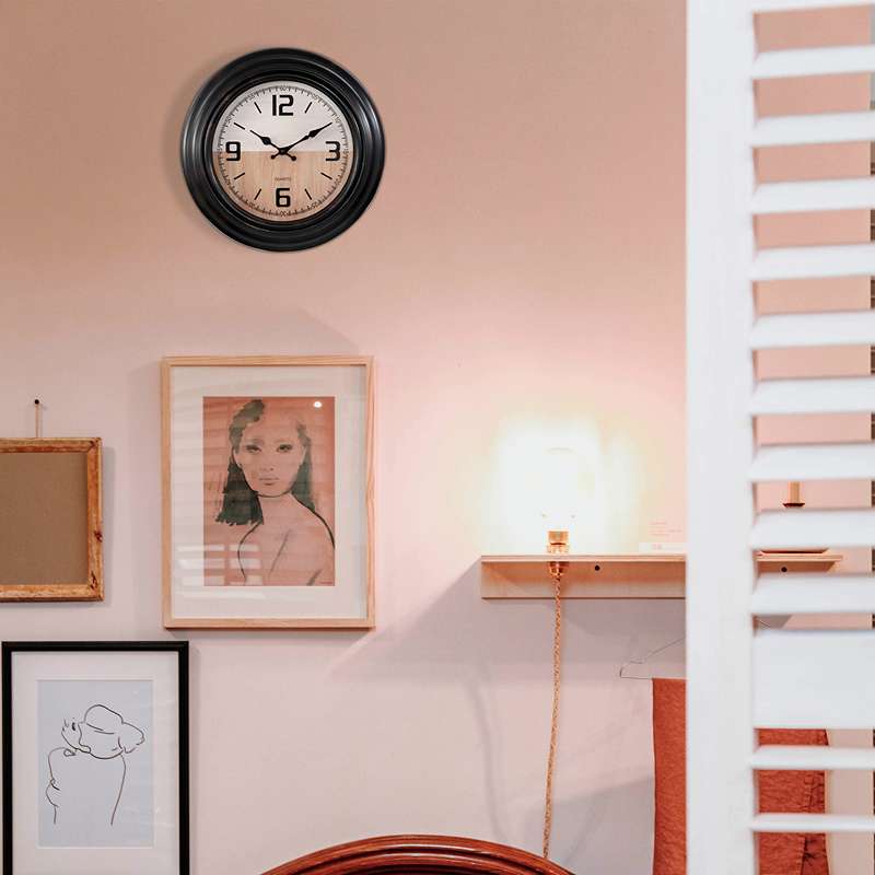 Black Round Vintage Large Wall Clocks for Living Room ~ 5154