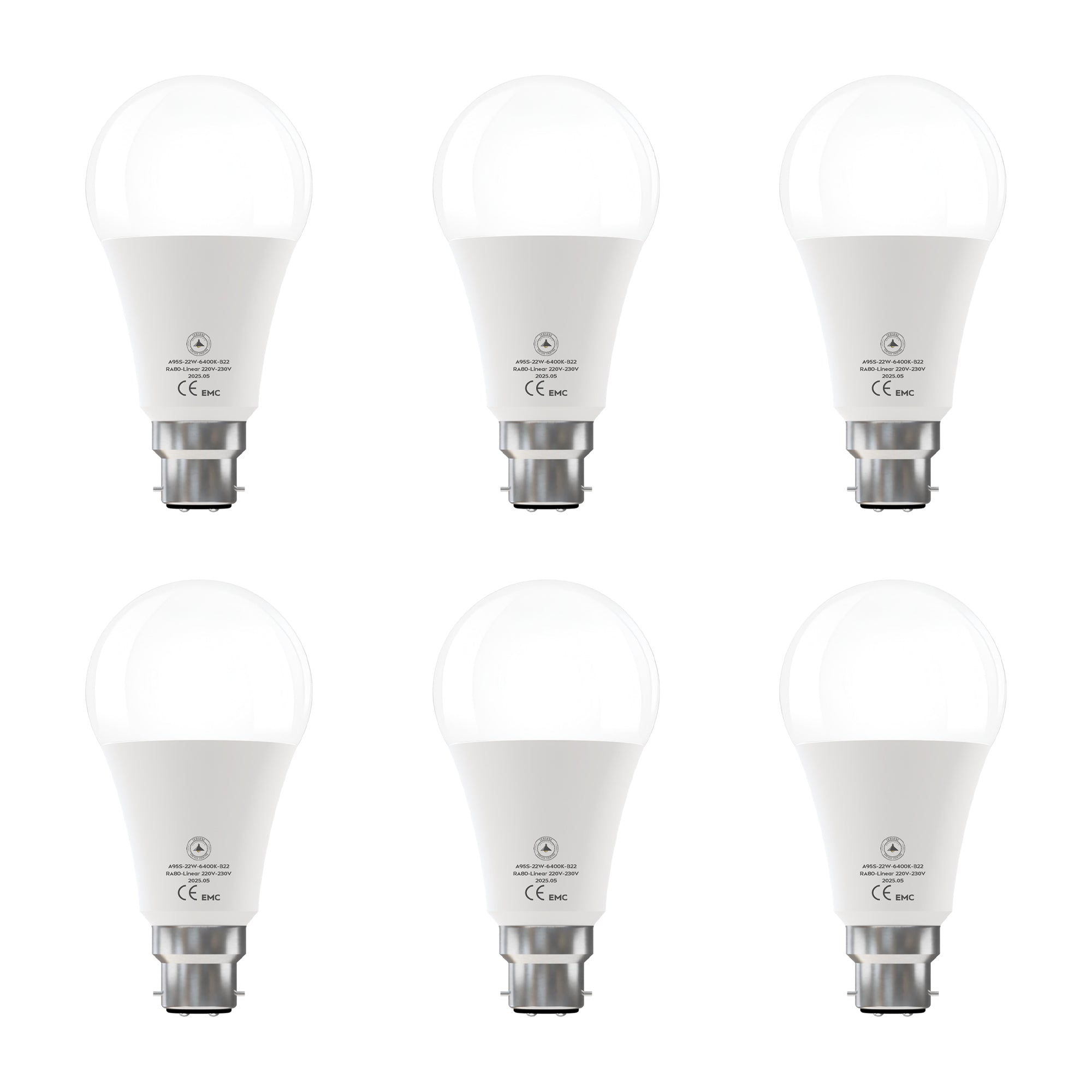 6-Pack LED Cool White GLS Bulbs: Energy-Saving E27 & B22 Non-Dimmable