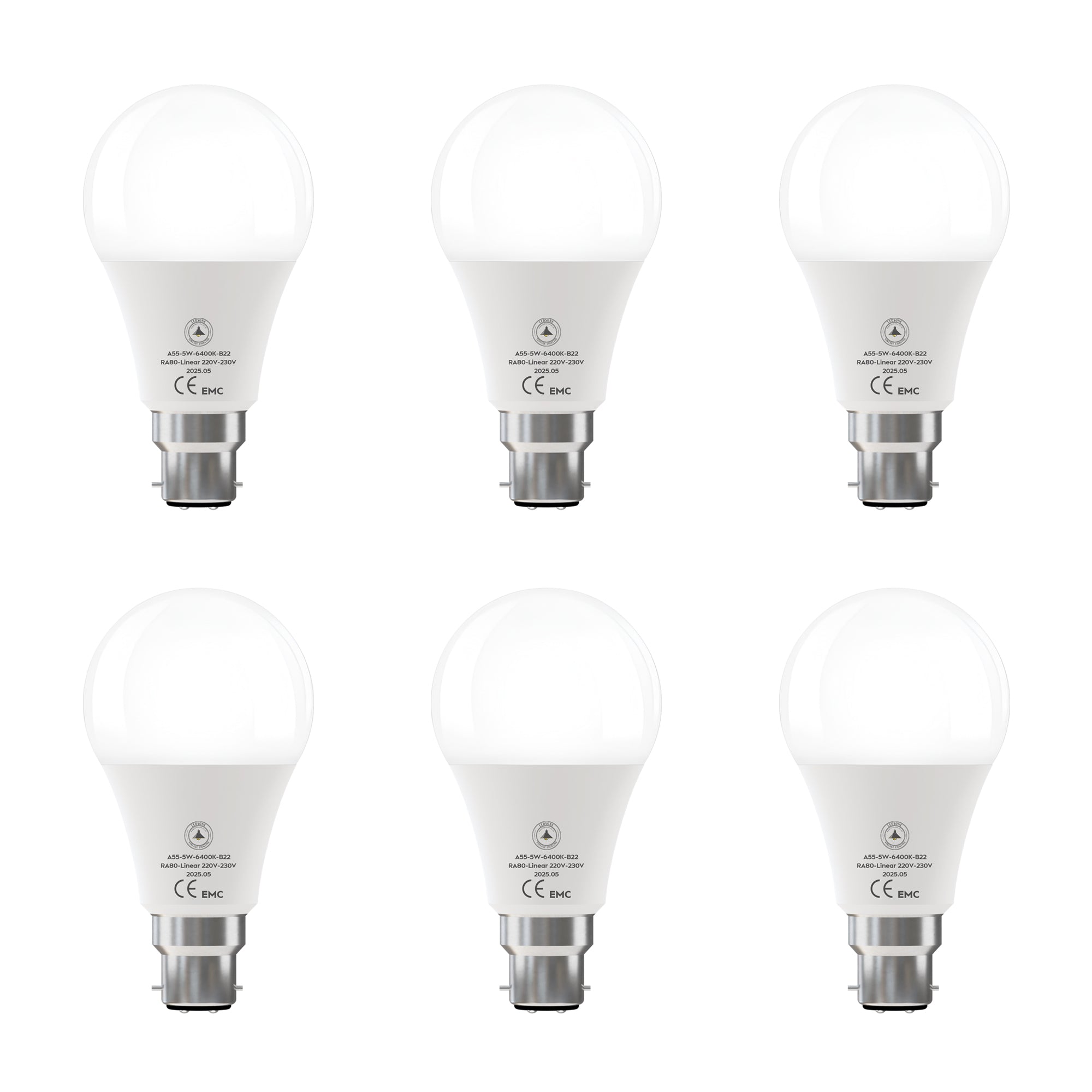 6-Pack LED Cool White GLS Bulbs: Energy-Saving E27 & B22 Non-Dimmable