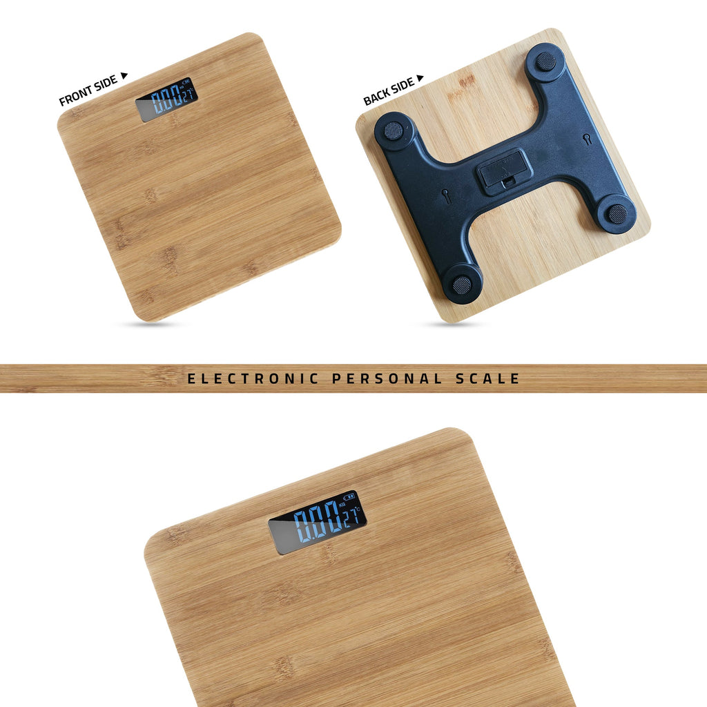 Eco-Friendly Bamboo Digital Bathroom Scale - High Precision Weight Tracker
