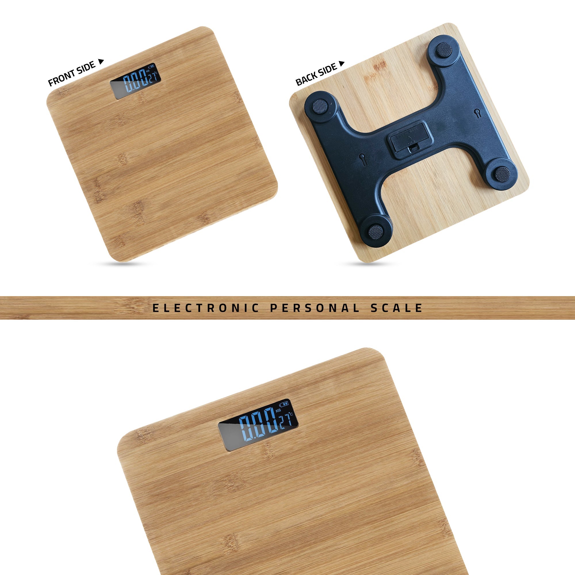 Eco-Friendly Bamboo Digital Bathroom Scale - High Precision Weight Tracker