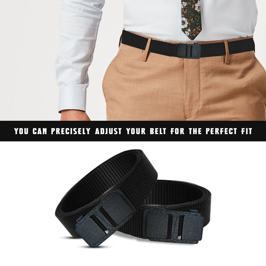 Adjustable Men's Tactical Nylon Webbing Belt with Quick Release Buckle