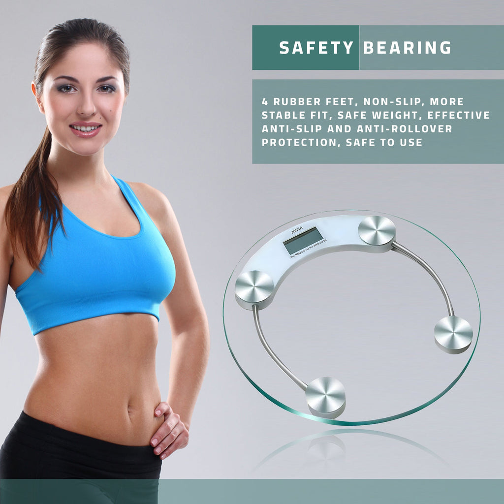 Accurate Digital Body Weight Scale for Home Fitness Tempered Glass Design
