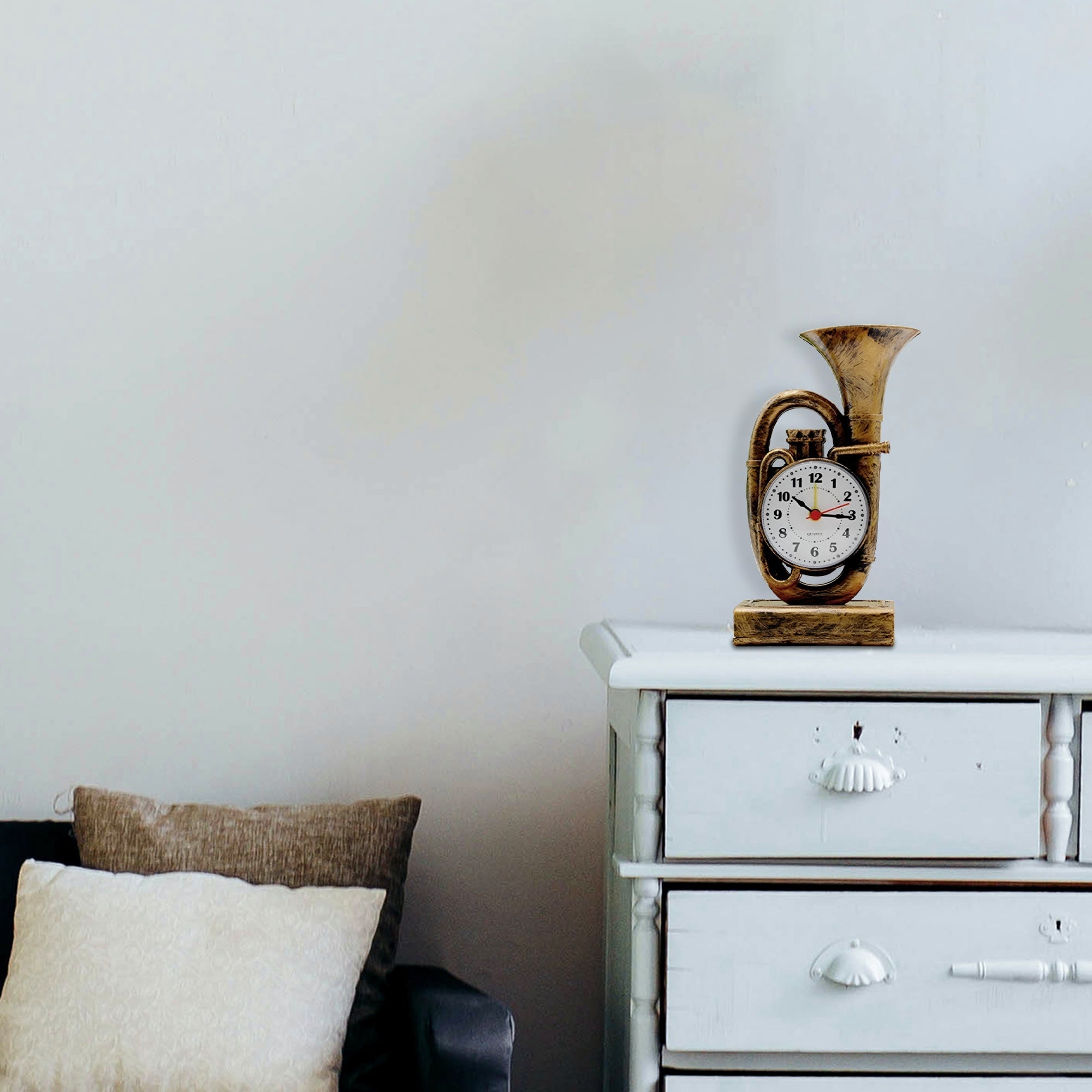 Vintage Trumpet Alarm Clocks: Small, Stylish & Wakes You Up! ~5227