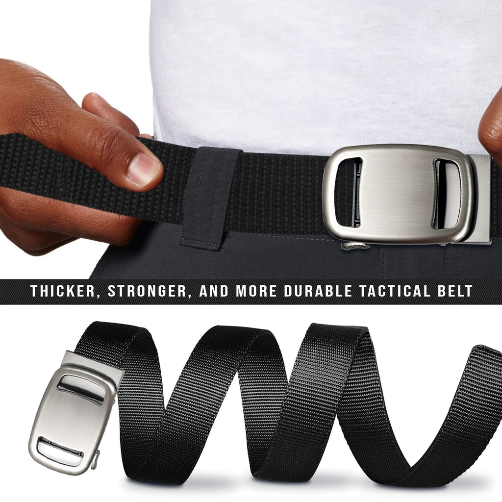 Unisex Automatic Lock Buckle Nylon Canvas Belt for Casual Outdoor Wear